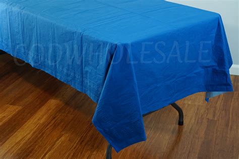 gold and blue tablecloth|blue tablecloth plastic.